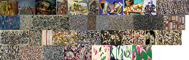 36 paintings by Krasner and Pollock
